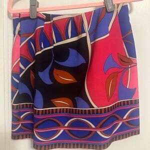 Zara patterned mini skirt. The vibrant colors really stand out!